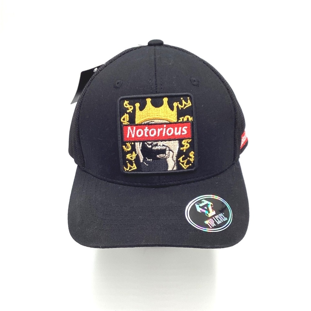 Top Level Notorious Biggie Smalls Black Trucker Hat Snapback Mesh Cap‎ New